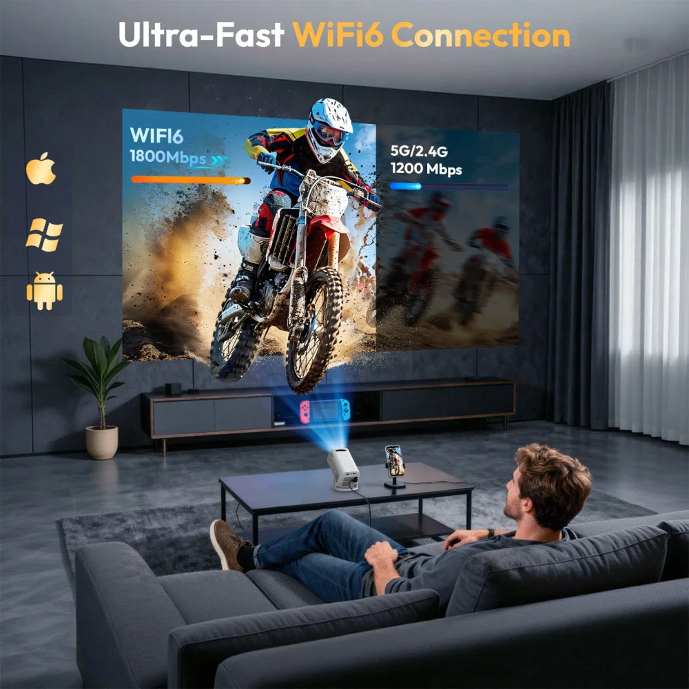 Proyector Portátil WiFi 6 4K